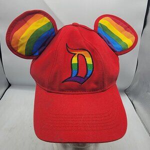 Disneyland Red Pride Mickey Ears Adults Hat Cap Casual Outdoors Comfort